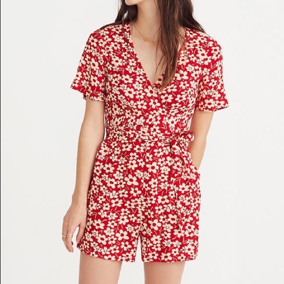 MADEWELL Wrap-Front Romper in Mini Daisy - Picture 7 of 8